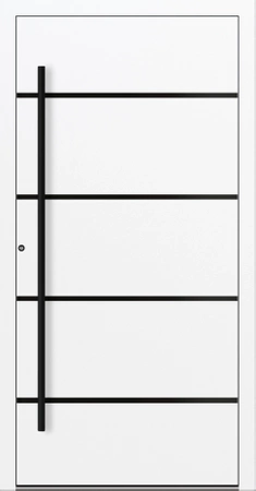 Drzwi zewnętrzne wejściowe domu aluminiowe na wymiar 90mm RC2 pochwyt/antaba Premium KOBBE energooszczędne RAL na zamówienie białe M22