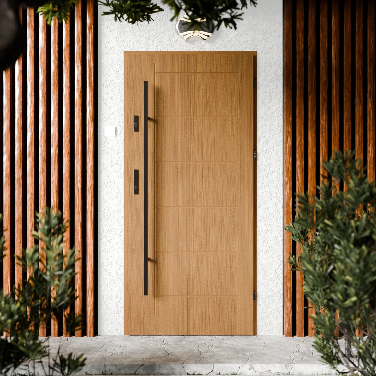 Drzwi zewnętrzne stalowe do domu Basic Black 72mm z antabą/pochwytem energooszczędne Ud=1.3 bez szyby pełne Program Czyste Powietrze