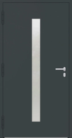 Drzwi zewnętrzne wejściowe domu aluminiowe na wymiar 90mm RC2 pochwyt/antaba Premium KOBBE energooszczędne RAL na zamówienie antracyt ral 7016 M01