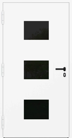 Drzwi zewnętrzne wejściowe domu aluminiowe na wymiar 90mm RC2 pochwyt/antaba Premium KOBBE energooszczędne RAL na zamówienie białe M310