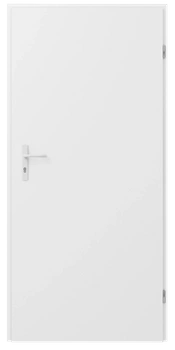Drzwi techniczne pełne 40 mm do pomieszczeń gospodarczych piwnicy garażu komórki WC boczne tylne z klamką bez szyby białe