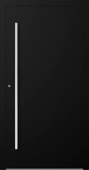 Drzwi zewnętrzne do domu aluminiowe 75 mm na wymiar klamka i antaba inox Superial SL75 energooszczędne bez szyby czarne M00