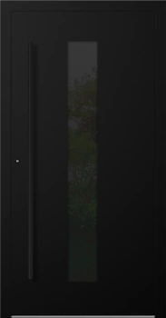 Drzwi zewnętrzne do domu aluminiowe 75 mm na wymiar klamka i antaba czarna Superial SL75 Blackline energooszczędne z szybą czarne M35