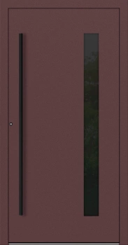 Drzwi zewnętrzne do domu aluminiowe 75 mm na wymiar okucia czarne Superial SL75 Blackline energooszczędne z szybą czerwono brązowe M24