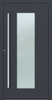 Drzwi zewnętrzne do domu aluminiowe 90 mm RC2 na wymiar klamka i antaba inox Premium Alu P90 energooszczędne z szybą antracyt db703 M08