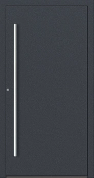 Drzwi zewnętrzne do domu aluminiowe 90 mm RC2 na wymiar klamka i antaba inox Premium Alu P90 energooszczędne bez szyby antracyt db703 M00