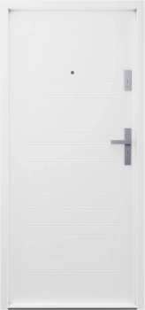 Ekonomiczne drzwi wewnątrzklatkowe wejściowe do mieszkania z klatki schodowej 55 mm stalowe białe T34