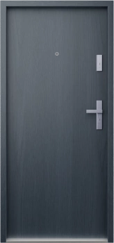 Drzwi wewnątrzklatkowe antywłamaniowe w klasie RC4 55 mm stalowe z klamką i zawiasami srebrnymi inox antracyt drewnopodobny G00