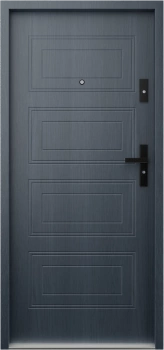 Drzwi przeciwpożarowe EI30 wewnątrzklatkowe dymoszczelne Sa S200 antywłamaniowe RC3 akustyczne 42 dB 55 mm stalowe antracyt drewnopodobny T34