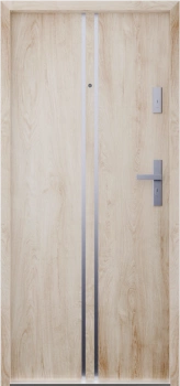 Ekonomiczne drzwi wewnątrzklatkowe wejściowe do mieszkania z klatki schodowej 55 mm stalowe dąb turner A7
