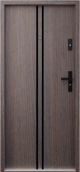 Ekonomiczne drzwi wewnątrzklatkowe wejściowe do mieszkania z klatki schodowej 55 mm stalowe dąb bagienny A7