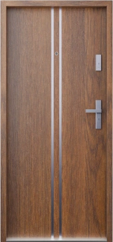 Drzwi przeciwpożarowe EI30 wewnątrzklatkowe dymoszczelne Sa S200 antywłamaniowe RC3 akustyczne 42 dB 55 mm stalowe z aplikacjami orzech A7