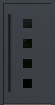 Drzwi zewnętrzne do domu aluminiowe 75 mm na wymiar klamka i antaba czarna Superial SL75 energooszczędne z szybą antracyt db703 M23