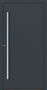 Drzwi zewnętrzne do domu aluminiowe 75 mm na wymiar klamka i antaba inox Superial SL75 energooszczędne bez szyby antracyt ral 7016 M00