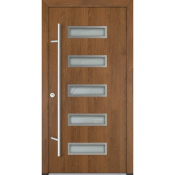 Drzwi zewnętrzne wejściowe do domu stalowo aluminiowe 82 mm DS82 U <= 0,89 antaba inox szyba mleczna lustro weneckie Program Czyste Powietrze M11