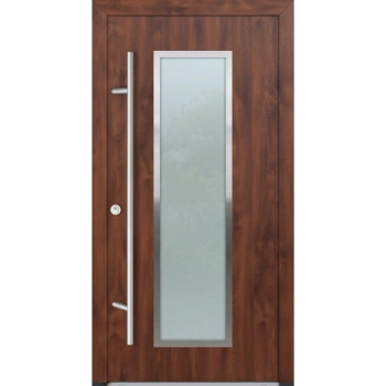 Drzwi zewnętrzne wejściowe do domu stalowo aluminiowe 82 mm DS82 U <= 0,89 antaba inox szyba mleczna lustro weneckie Program Czyste Powietrze C14