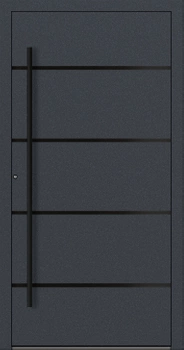 Drzwi zewnętrzne do domu aluminiowe 75 mm na wymiar klamka i antaba czarna Superial SL75 energooszczędne bez szyby antracyt db703 M22