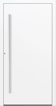 Drzwi zewnętrzne do domu aluminiowe 90 mm RC2 na wymiar klamka i antaba inox Premium Alu P90 energooszczędne bez szyby białe M00