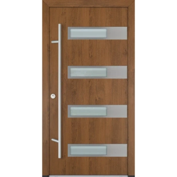 Drzwi zewnętrzne wejściowe do domu stalowo aluminiowe 82 mm DS82 U <= 0,89 antaba inox szyba mleczna lustro weneckie Program Czyste Powietrze M43