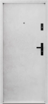 Drzwi wewnątrzklatkowe antywłamaniowe RC3 z Certyfikatem akustyczne wyciszające 47 dB 55 mm stalowe gładkie z klamką czarną beton G00