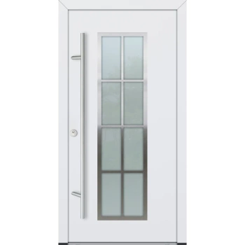 Drzwi zewnętrzne wejściowe do domu stalowo aluminiowe 82 mm DS82 U <= 0,89 antaba inox szyba mleczna lustro weneckie Program Czyste Powietrze C15