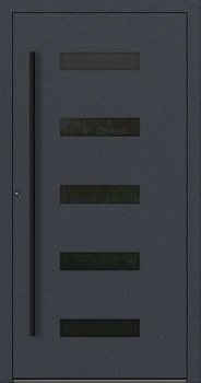 Drzwi zewnętrzne do domu aluminiowe 75 mm na wymiar klamka i antaba czarna Superial SL75 energooszczędne z szybą antracyt db703 M31