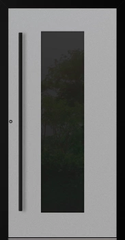Drzwi zewnętrzne aluminiowe 90 mm RC2 z czarną ościeżnicą i okuciami na wymiar Premium Alu P90 energooszczędne z szybą szare M28