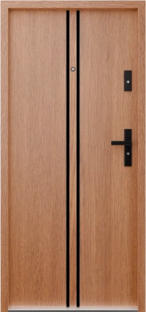 Drzwi wewnątrzklatkowe akustyczne wyciszające 42 dB antywłamaniowe RC2 55 mm stalowe złoty dąb A7