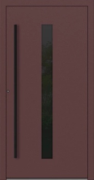 Drzwi zewnętrzne do domu aluminiowe 75 mm na wymiar okucia czarne Superial SL75 Blackline energooszczędne z szybą czerwono brązowe M21