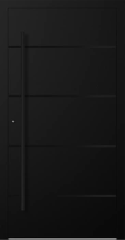Drzwi zewnętrzne do domu aluminiowe 75 mm na wymiar klamka i antaba czarna Superial SL75 Blackline energooszczędne bez szyby czarne M22