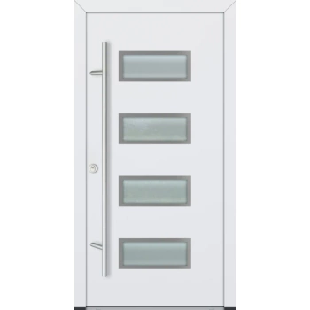 Drzwi zewnętrzne wejściowe do domu stalowo aluminiowe 82 mm DS82 U <= 0,89 antaba inox szyba mleczna lustro weneckie Program Czyste Powietrze M42