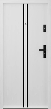 Drzwi wewnątrzklatkowe akustyczne wyciszające 42 dB antywłamaniowe RC2 55 mm stalowe biały drewnopodobny A7