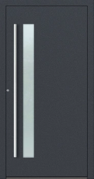 Drzwi zewnętrzne do domu aluminiowe 90 mm RC2 na wymiar klamka i antaba inox Premium Alu P90 energooszczędne z szybą antracyt db703 M14
