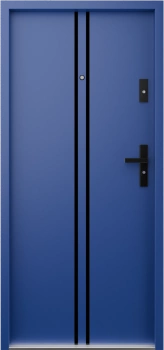Drzwi wewnątrzklatkowe akustyczne wyciszające 42 dB antywłamaniowe RC2 55 mm stalowe niebieskie A7