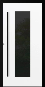 Drzwi zewnętrzne aluminiowe 90 mm RC2 z czarną ościeżnicą i okuciami na wymiar Premium Alu P90 energooszczędne z szybą białe M28