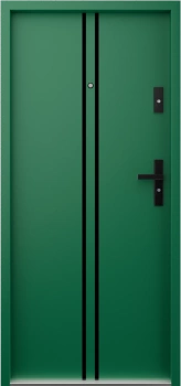 Drzwi wewnątrzklatkowe akustyczne wyciszające 42 dB antywłamaniowe RC2 55 mm stalowe zielone A7