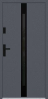 Drzwi wejściowe do domu w zabudowie szeregowej stalowo aluminiowe 68 mm z szybą klamka czarna ATU68 4 kolory Program Czyste Powietrze model 525