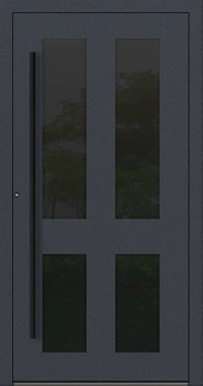 Drzwi zewnętrzne do domu aluminiowe 90 mm RC2 na wymiar klamka i antaba czarna Premium Alu P90 energooszczędne z szybą antracyt db703 M29