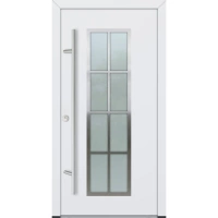 Drzwi zewnętrzne wejściowe do domu stalowo aluminiowe 82 mm DS82 U <= 0,89 antaba inox szyba mleczna lustro weneckie Program Czyste Powietrze C15