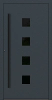 Drzwi zewnętrzne do domu aluminiowe 75 mm na wymiar okucia czarne Superial SL75 Blackline energooszczędne z szybą antracyt ral 7016 M23
