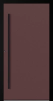 Drzwi zewnętrzne aluminiowe 75 mm z czarną ościeżnicą i okuciami na wymiar Superial SL75 energooszczędne bez szyby czerwono brązowe M20