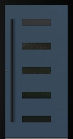 Drzwi zewnętrzne aluminiowe 75 mm z czarną ościeżnicą i okuciami na wymiar Superial SL75 energooszczędne z szybą ciemny niebieski M31