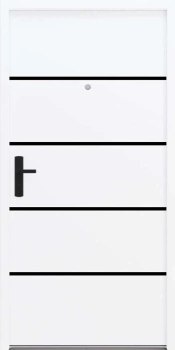 Drzwi klatkowe wejściowe do mieszkania w bloku z ościeżnicą akustyczne wyciszające 44 dB antywłamaniowe RC3 dymoszczelne 68mm stalowe białe M02