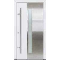 Drzwi zewnętrzne wejściowe do domu stalowo aluminiowe 82 mm DS82 U <= 0,89 antaba inox szyba mleczna lustro weneckie Program Czyste Powietrze M46