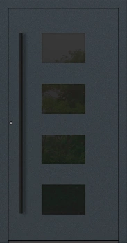 Drzwi zewnętrzne wejściowe domu aluminiowe na wymiar 90mm RC2 pochwyt/antaba Premium KOBBE energooszczędne RAL na zamówienie antracyt ral 7016 M311