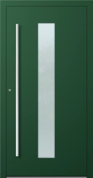 Drzwi zewnętrzne wejściowe domu aluminiowe na wymiar 90mm RC2 pochwyt/antaba Premium KOBBE energooszczędne RAL na zamówienie zielone M15