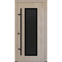 Drzwi zewnętrzne wejściowe do domu stalowo aluminiowe 82 mm DS82 U <= 0,89 antaba czarna szyba ciemna lustro weneckie Program Czyste Powietrze C34