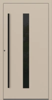 Drzwi zewnętrzne do domu aluminiowe 75 mm na wymiar klamka i antaba czarna Superial SL75 Blackline energooszczędne z szybą beżowe M21