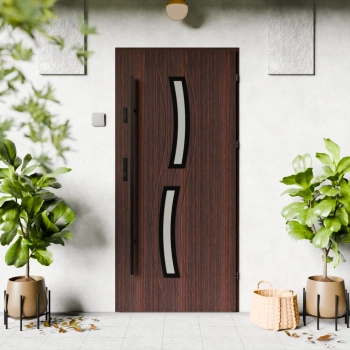 Twista Black CK drzwi zewnętrzne 72 mm z antabą/pochwytem energooszczędne Ud-1.3 przeszklone lustro weneckie szyba mleczna Program Czyste Powietrze