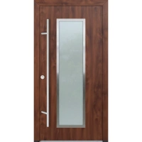 Drzwi zewnętrzne wejściowe do domu stalowo aluminiowe 82 mm DS82 U <= 0,89 antaba inox szyba mleczna lustro weneckie Program Czyste Powietrze C14